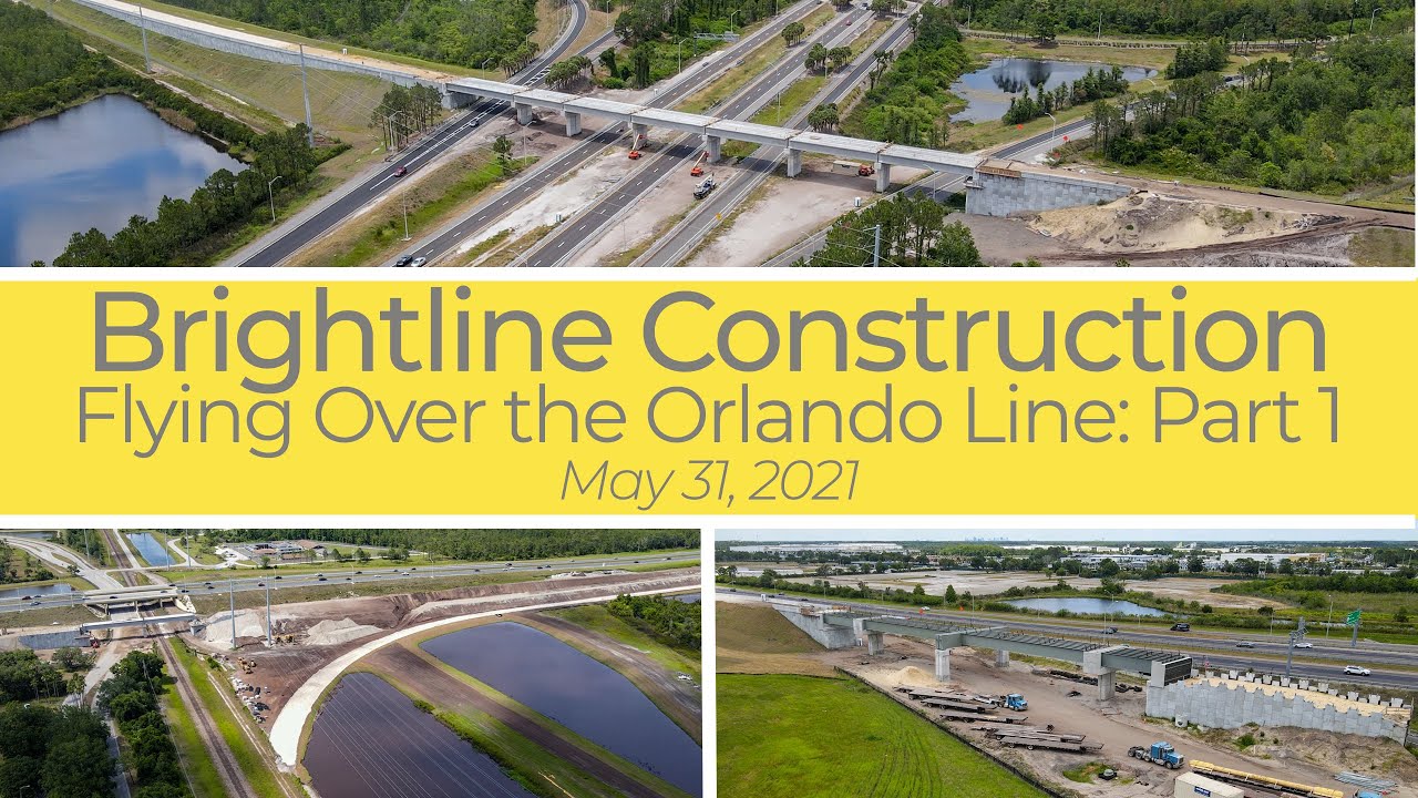 Flying Over Brightline's Orlando Line Konstruksi